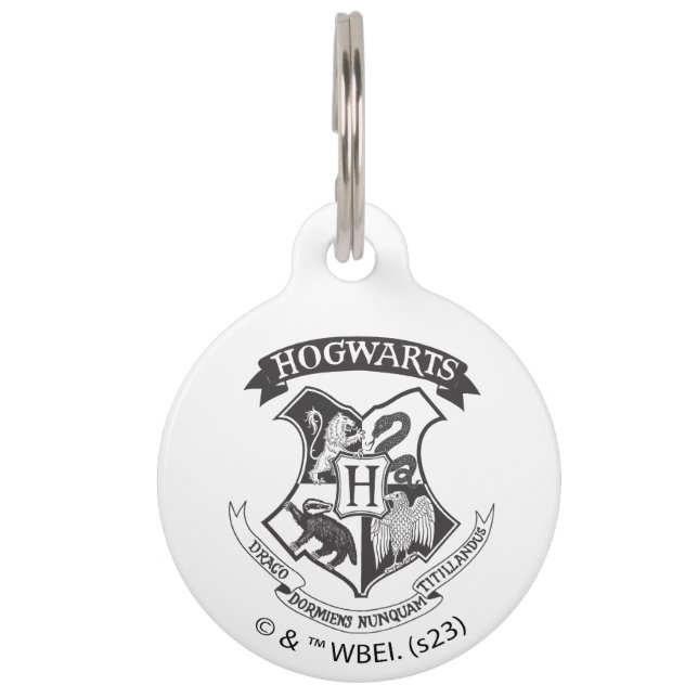 Médaillon Pour Animaux Harry Potter | Blason Rétro de Poudlard (Devant)