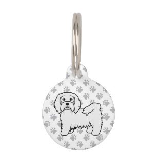 Médaillon Pour Animaux Havanais blanc Chien de dessin animé mignon & Info