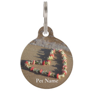 Médaillon Pour Animaux Hawaï Heart Lei sur la plage