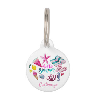 Médaillon Pour Animaux Hello Summer