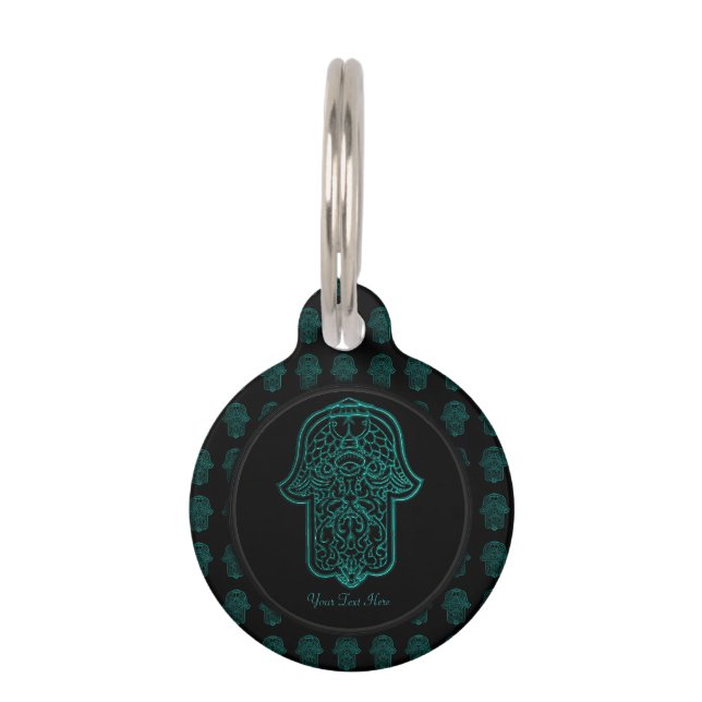 Médaillon Pour Animaux Henna Hand of Hamsa (Devant)
