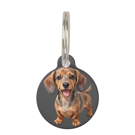 Médaillon Pour Animaux Heureux chiot teckel (Devant)