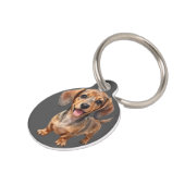 Médaillon Pour Animaux Heureux chiot teckel (Côté )