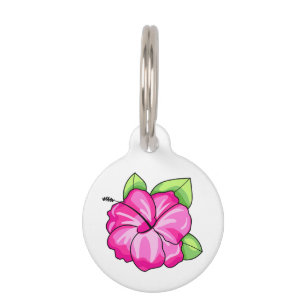 Médaillon Pour Animaux Hibiscus