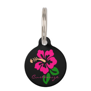 Médaillon Pour Animaux Hibiscus rose tropical Thunder_Cove