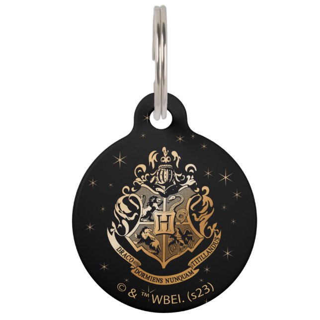 Médaillon Pour Animaux HOGWARTS™ Crest doré (Devant)