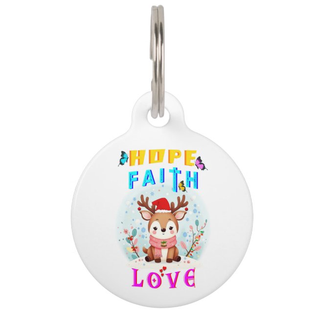 Médaillon Pour Animaux Hope Faith Love (Devant)