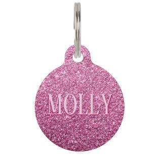 Médaillon Pour Animaux Hot rose Shimmer Nom Take Me Home Info ID chien