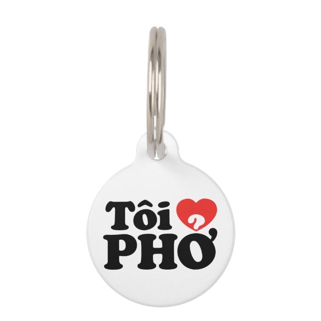Médaillon Pour Animaux I Heart (Love) Pho (Tôi PHỞ) (Devant)