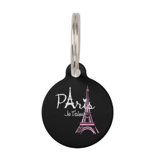 Médaillon Pour Animaux I Love Paris Tour Eiffel France Souvenir français