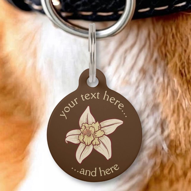 Médaillon Pour Animaux Icône de fleur de vanille (Créateur téléchargé)