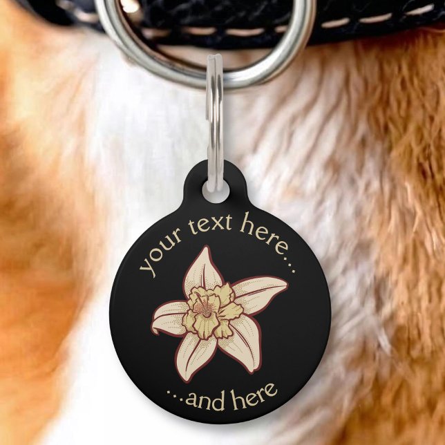 Médaillon Pour Animaux Icône de fleur de vanille (Créateur téléchargé)