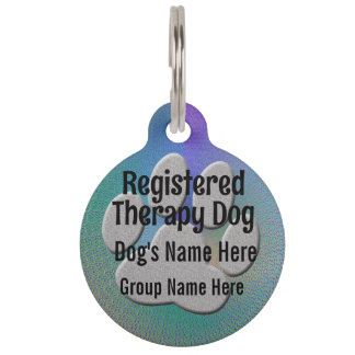 Médaillon Pour Animaux ID chien thérapeutique - bleu violet