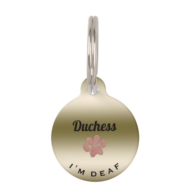 Médaillon Pour Animaux ID d'alerte pour animaux sourds (Devant)