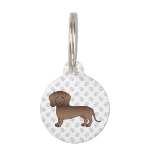 Médaillon Pour Animaux Illustration de chien mignon teckel à poil lisse m