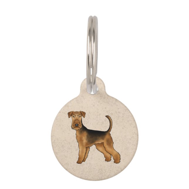 Médaillon Pour Animaux Illustration du chien de Terrier Airedale Bingley  (Devant)