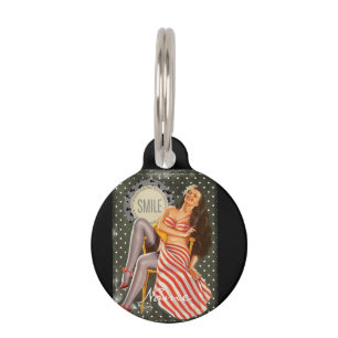 Médaillon Pour Animaux Illustration Vintage Retro Pin-up Thunder_Cove