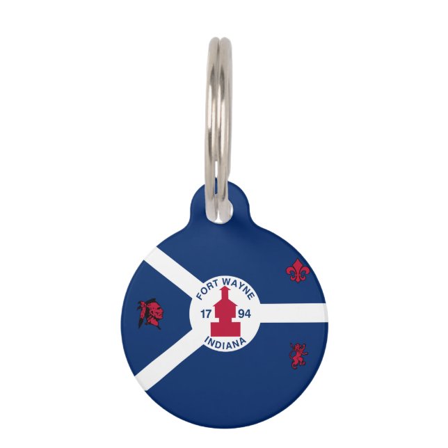 Médaillon Pour Animaux Indicateur Fort Wayne, Indiana Numéro d'identifica (Devant)