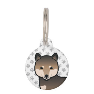 Médaillon Pour Animaux Info sur le chien de dessin animé mignon Shiba Inu