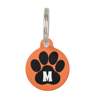 Médaillon Pour Animaux Information orange de contact d'initiale