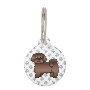 Médaillon Pour Animaux Informations sur le Shih Tzu marron foie Chien de 