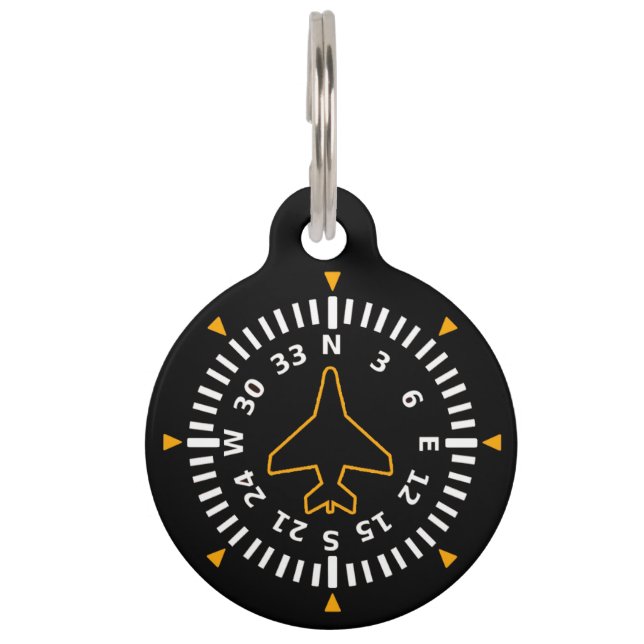 Médaillon Pour Animaux Instrument de vol Compteur d'aéronef (Devant)