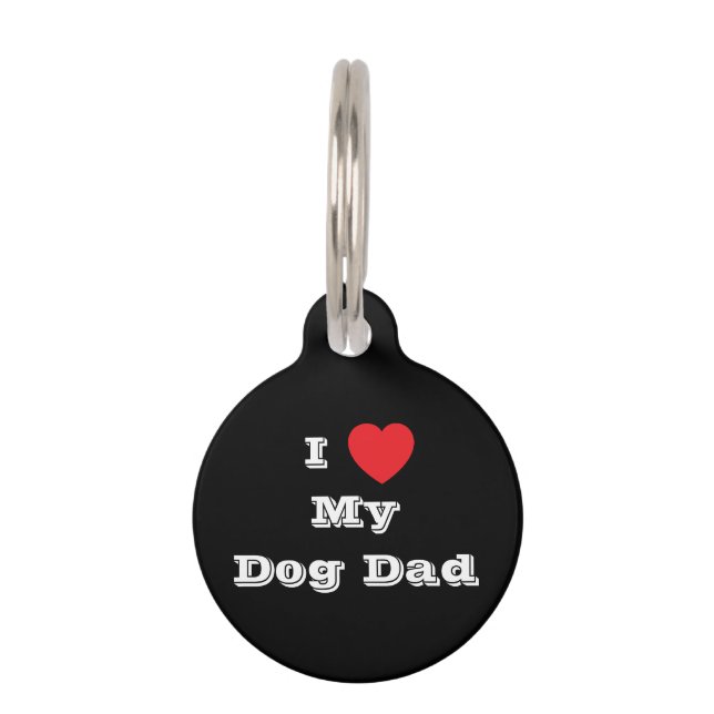 Médaillon Pour Animaux J♥️Aime Mon Chien Papa (Devant)