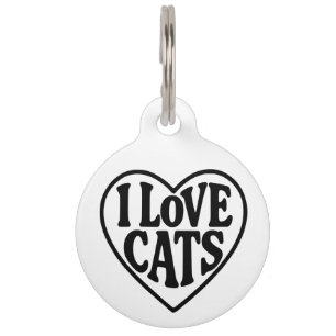 Médaillon Pour Animaux J'adore les chats