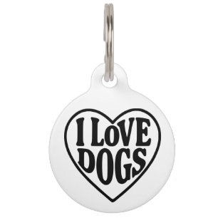 Médaillon Pour Animaux J'adore les chiens