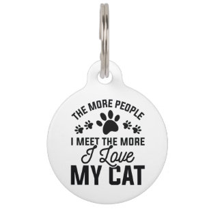 Médaillon Pour Animaux J'Aime Mon Chat