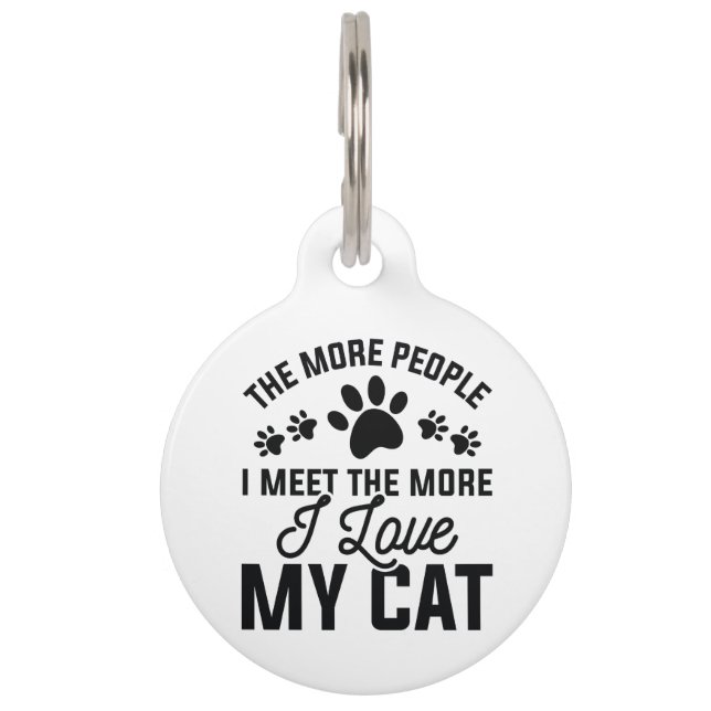 Médaillon Pour Animaux J'Aime Mon Chat (Devant)