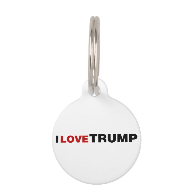 Médaillon Pour Animaux J'aime Trump (Devant)