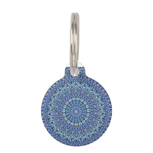 Médaillon Pour Animaux Jardin bleu de mandala de la vie