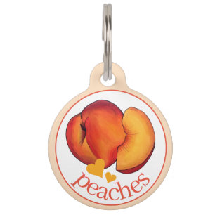 Médaillon Pour Animaux Je m'appelle Peaches Georgia Peach Fruit Heart