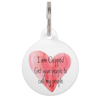 Médaillon Pour Animaux Je suis chipped Funny couleur d'eau mignonne micro