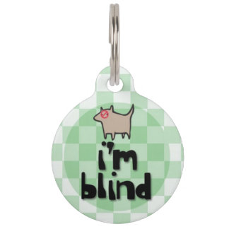 Médaillon Pour Animaux Je suis étiquette aveugle d'identification