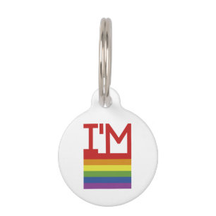 Médaillon Pour Animaux Je suis gay Indicateur Rainbow