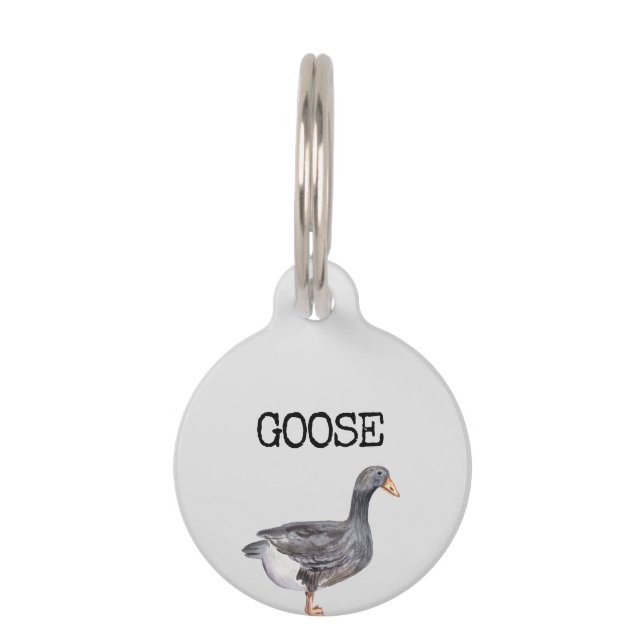 Médaillon Pour Animaux Je suis perdu appelez l'oie (Devant)