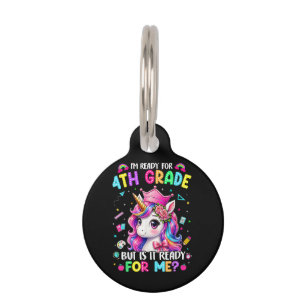 Médaillon Pour Animaux Je suis prêt pour la licorne de 4e année, premier