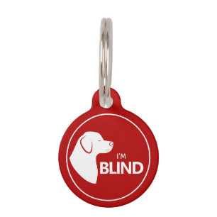 Médaillon Pour Animaux Je suis un chien blanc aveugle sur la sensibilisat