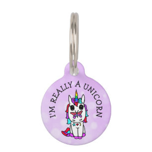 Médaillon Pour Animaux Je suis vraiment une licorne Funny Chig Tag