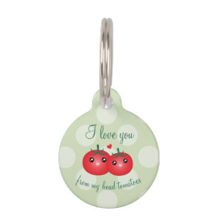 Médaillon Pour Animaux Je t'aime de mon calembour drôle de fruit de
