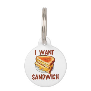 Médaillon Pour Animaux Je veux un sandwich