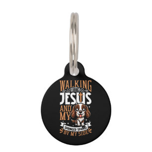Médaillon Pour Animaux Jésus et chien - Anglais Springer Spaniel