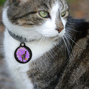 Médaillon Pour Animaux Joli Chat Noir Halloween Étoiles Fantômes Citrouil