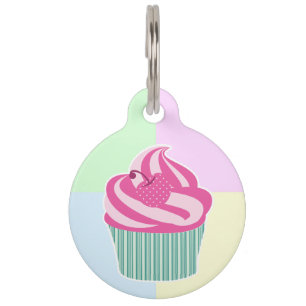 Médaillon Pour Animaux Joli Cupcake Rose Pâtes de Couleurs