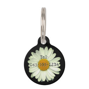 Médaillon Pour Animaux Joli nom de fleur de marguerite étiquette de numér