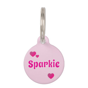 Médaillon Pour Animaux Joli Personnalisable Rose Animaux de compagnie Chi