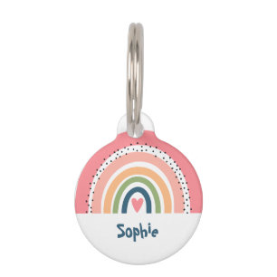 MÉDAILLON POUR ANIMAUX JOLI SIMPLE ARC-EN-CIEL BOHO