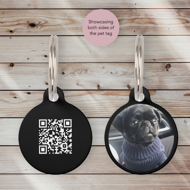 Médaillon Pour Animaux Joli vert Qr code photo design moderne (Créateur téléchargé)